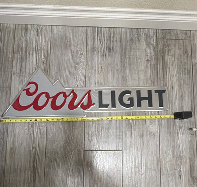 Coors Light Beer Metal Sign - Mountain Logo ''Celebrate Responsibly''