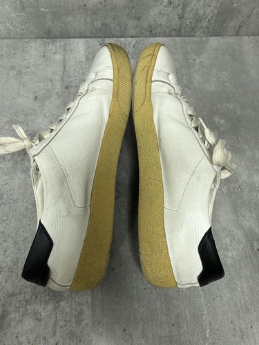 YSL Saint Laurent Court Classic Low Top Sneakers Men's Size 41 US8 White Leather - Picture 22 of 24