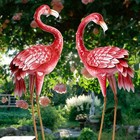 Flamingo Garden Statues and Sculptures, Metal Birds Yard Art Outdoor Statue, .