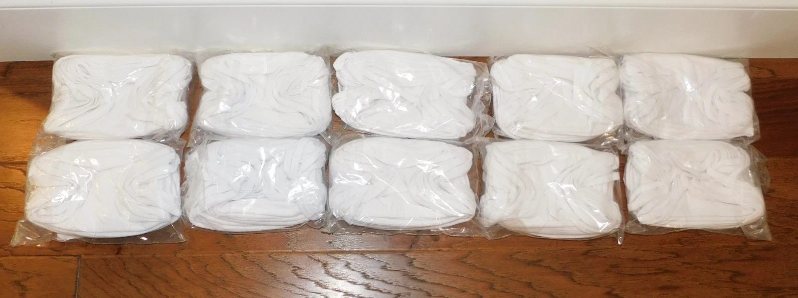 LOT of 100 Cloth Face Cover Mask White Cotton Reusable Washable Antimicrobial