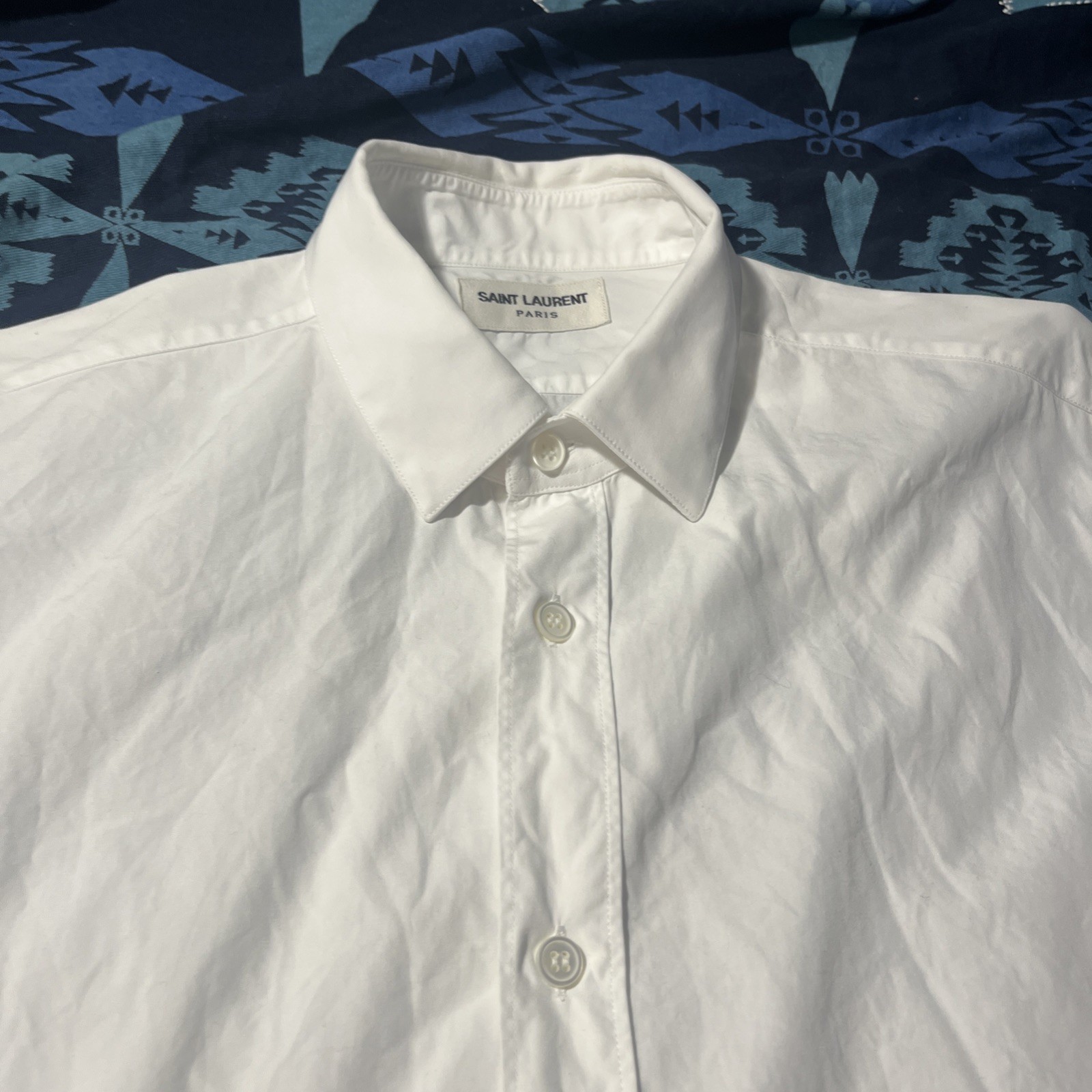 Camicia Saint Laurent Paris in cotone usata 38 15 bianca