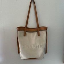 POLENE Women Bag Pol Ne Tote Canvas Leather VHTF Designer Collection Popular Pro