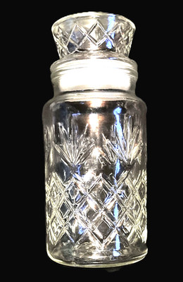 Mr. Peanut Planters  1983 Clear Glass Jar Vntg  with Lid 8'' Pineapple PET RESCUE