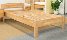 Holzbett Buche massiv natur Einzelbett  Bettgestell Größenauswahl 90x200 100x200