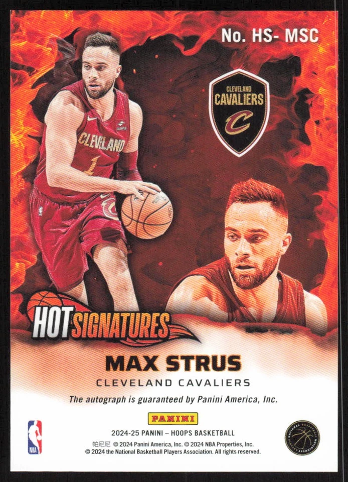 2024-25 Panini Hoops Hot Signatures Auto #HS-MSC Max Strus Cleveland Cavaliers - Image 2 of 2