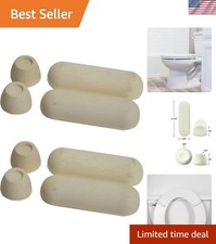 Universal Stick-On Toilet Seat Bumpers, 2 Pack - White with Extra Cushion