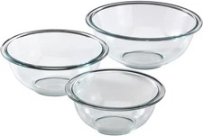 Smart Essentials 3-Pack Prepware Mixing Bowl Set (1QT, 1.5QT, 2.5QT) Glass Mixin