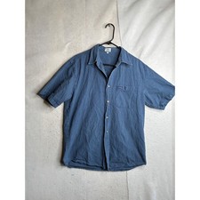 Vintage Guess Mens Blue Black Check Short Sleeve Button Down Shirt 87301D45 M