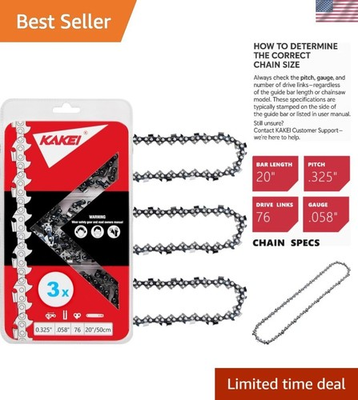 #ad 20in Chainsaw Chain .325quot; Pitch .058quot; Gauge 76 Drive Links for Blue Max 3 Ch... $87.97