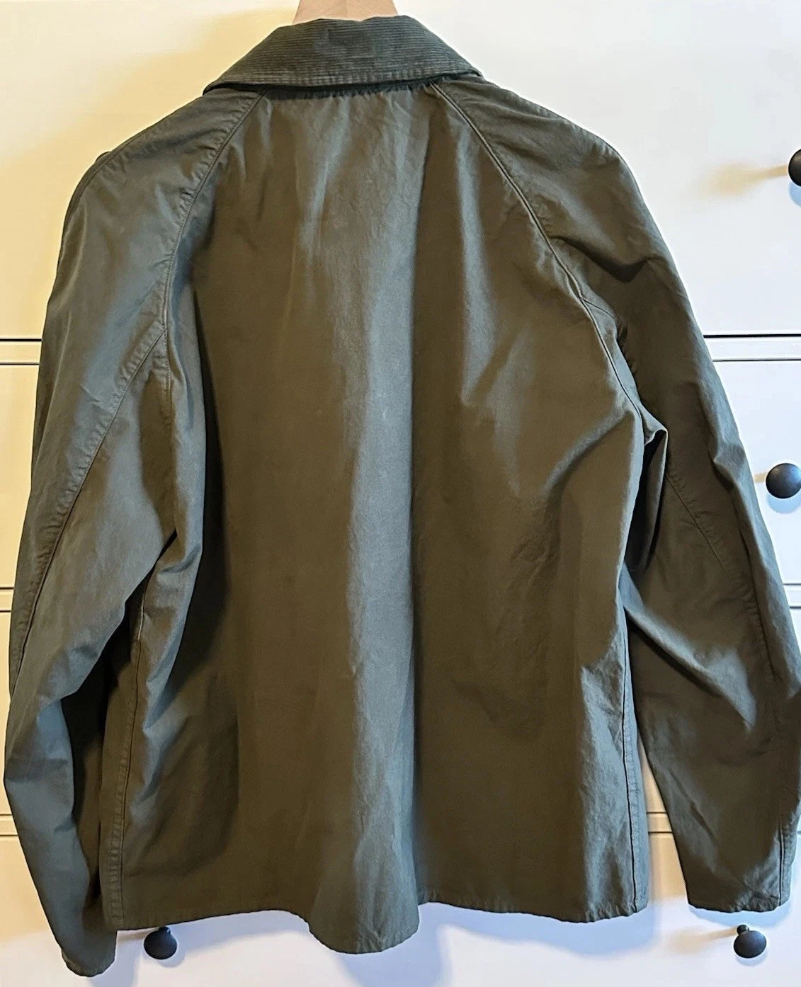 Barbour Tracker Casual Jacket - Olive Green Corduroy Collar - Men's Size Large image 3