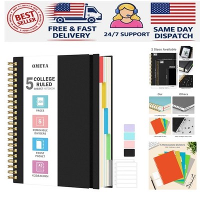 Versatile College Ruled Spiral Notebook - 300 Pages, Removable Dividers Included