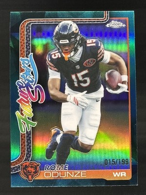 Rome Odunze 15/199 Aqua 2025 Topps Chrome Future Stars Jersey Number Match