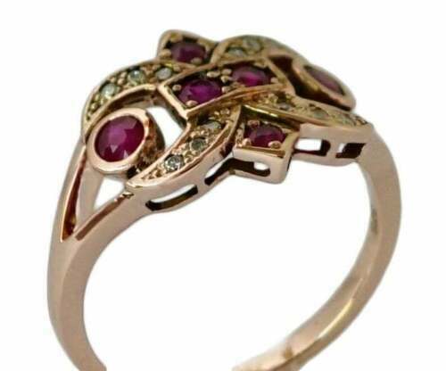 2Ct Oval Cut Lab-Created Ruby Lovely Design Engagement Ring 14K Rose Gold Finish - Picture 5 of 6