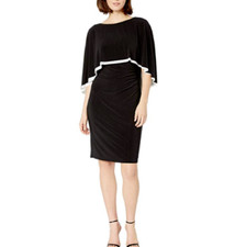 Lauren by Ralph Lauren Women's Black Jersey Cape Dress Size 2 $145.00 NWT