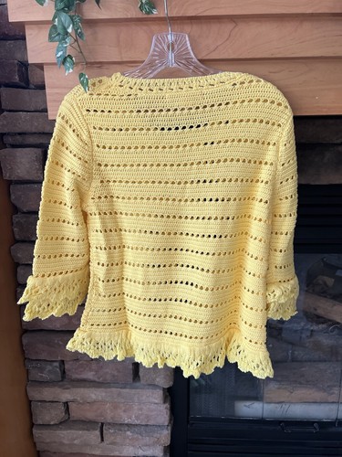 NEW NWOT $128 LILLY PULITZER IRINA SWEATER Ruffle St Tropez Yellow Size Small - Picture 4 of 4