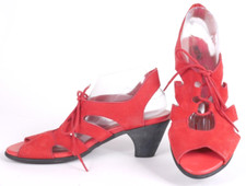 Arche Size 41 / 10 Red Suede Lace-Up Sandals Heels