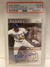 2020 Topps - Fernando Tatis Jr. AUTO 1/5 PSA MINT 9 - FTH-8 - Topps Series 2