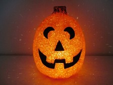 Halloween Seasons Pumpkin Jack O Lantern JOL Blow Mold Light Battery 6 3/4" T