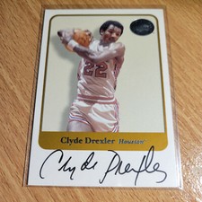 2001 Fleer Greats of the Game Clyde Drexler SP Auto Autograph Legend Houston