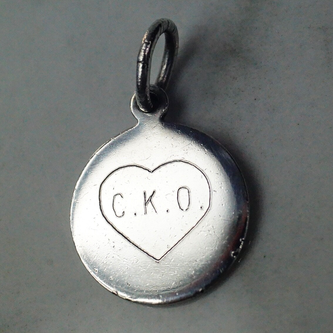 Sterling Silver Tiffany Pendant Engraved P.M.H. and C.K.O. In