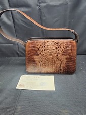Vintage Genuine Crocodile Brown Handbag Purse
