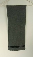 DOCKERS Men  s winter KNIT SCARF Gray with black stripe one size