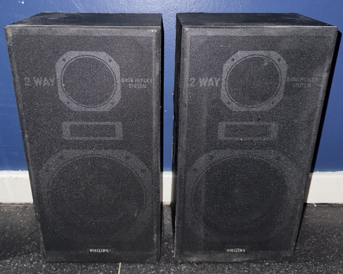 Philips LSB295/10 Bass Reflex System 2 Way Black Speakers 8 Ohms