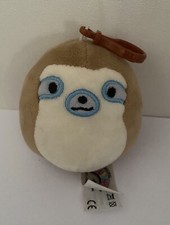 SQUISHMALLOW 3.5"  SIMON THE SLOTH CLIP KELLYTOY SOFT TOY