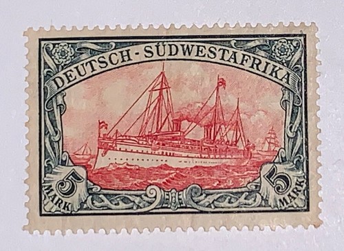 Travelstamps:GERMANY South West Africa Stamps Kaiser's Yacht 5 Mark MOGH WMK - Picture 1 of 5