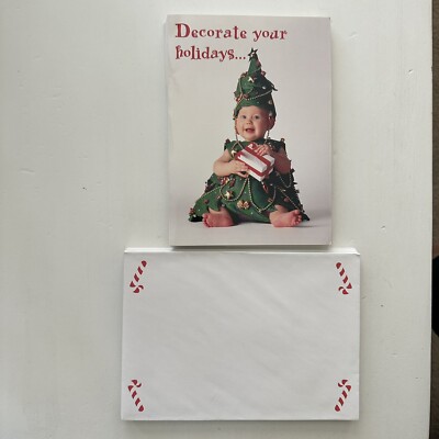 Vtg Paper Magic Group Tom Arma Christmas Tree Baby Cards 19 Card w/ Envelope