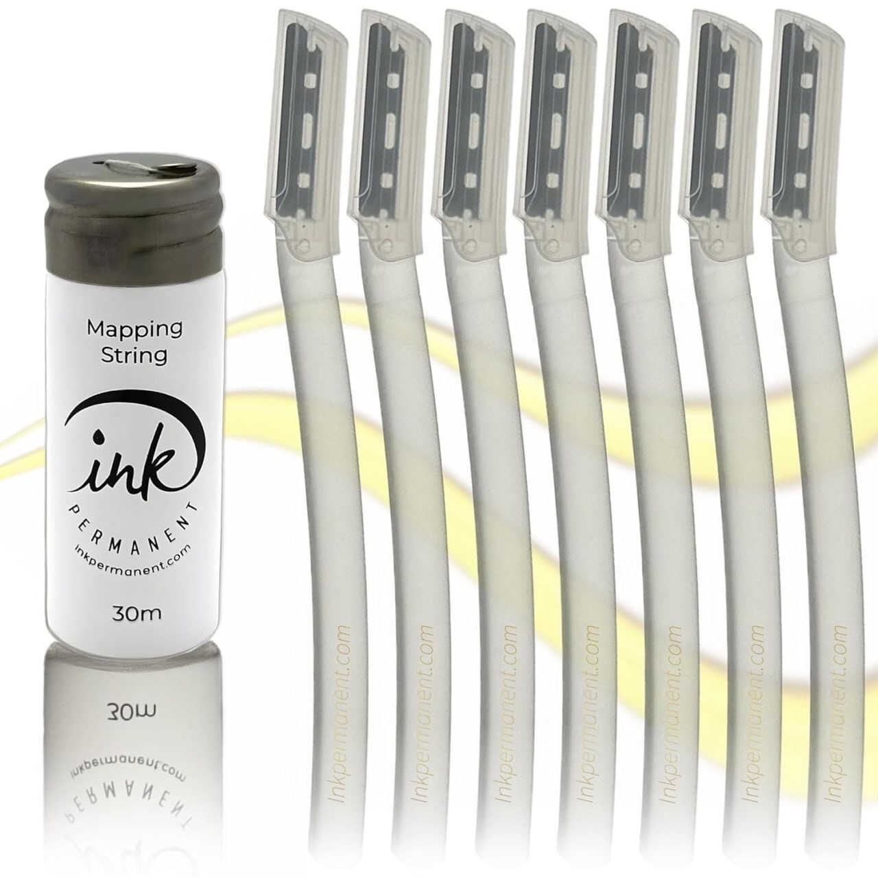 Face Razors for Women with White Brow Mapping String Kit 7 Eyebrow