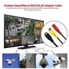 M12 4Pin Aviation Head Male to RCA/DC Female CCTV Camera Adapter Cable B 