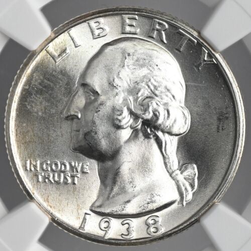 1938-S 25C WASHINGTON SILVER QUARTER GEM NGC MS66+ "PLUS GRADE" #6569635-001 - Picture 2 of 4
