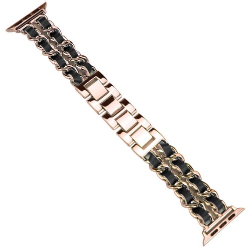 Für Apple Watch Ultra 49mm 9-1 SE 40/41/45mm Leder+ Metall Armband + Bling Hülle - Bild 63 von 73