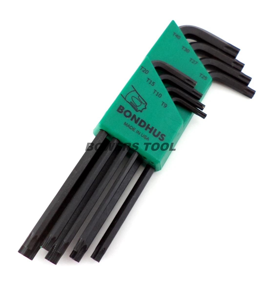 Bondhus 8pc Tamper Resistant Torx Star L Wrench Set T9 T40 MADE IN