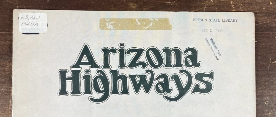 Arizona Highways Magazine Rare January 1927 Volume 3 Issue No. 1 Caterpillar Ad - Image 2 of 4