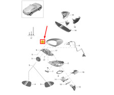 Retroviseur droit (ou coque) Porsche CAYMAN