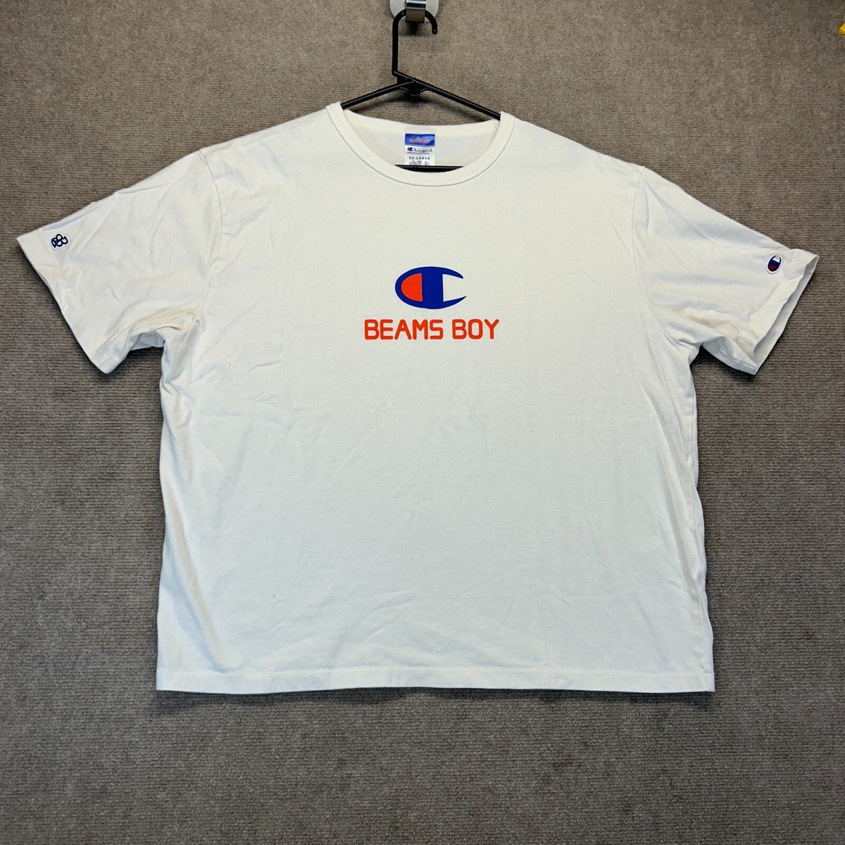 BEAMS BOY x Champion T Shirt Women's 2XL White Short Sleeve Heavy
