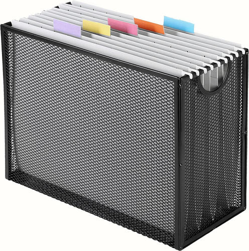 Hanging File Organizer Letter-Size File Holder Filing Box Includes 5 Hanging Fol