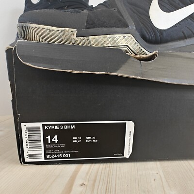 Size 11 - Nike Kyrie 3 BHM EP Black for sale online | eBay