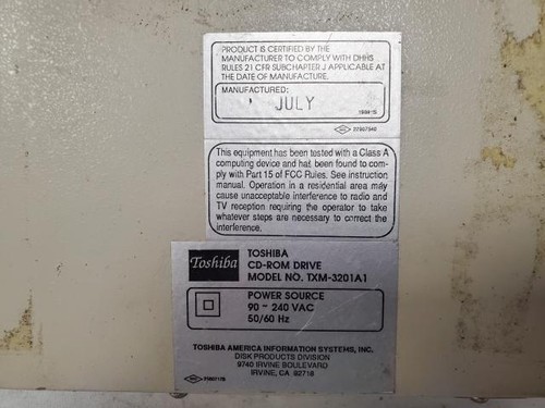 Vintage Toshiba TXM-3201A1 CD- ROM Drive Power Issue - 第 5/5 張圖片