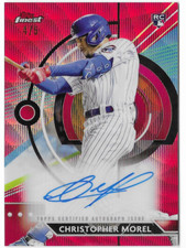CHRISTOPHER MOREL 2023 TOPPS FINEST RED WAVE REFRACTOR ROOKIE AUTO CARD #4/5!