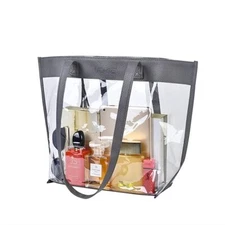 Women Clear Large Tote Bags Transparent Bag with Magnetic Buckle Closure