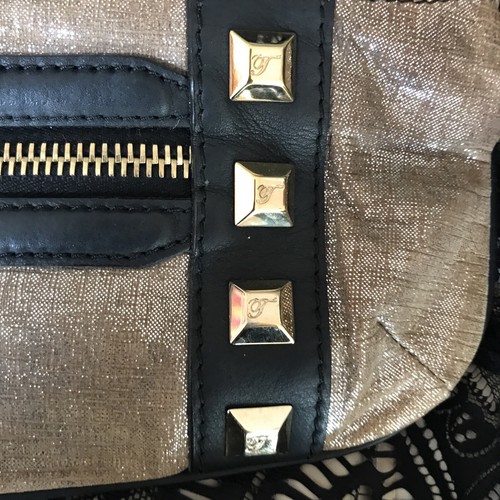 Temperley London Clutch Bag Gold Toned Fabric & hardware Black Leather Preowned - Picture 6 of 18