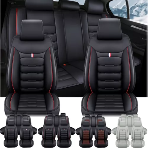 For Nissan Car Seat Covers Front Rear Full Set Seat Protector Pu Leather Seat US