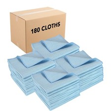 Bulk Case of 180 Microfiber Waffle Textured Cleaning Cloths,16x16, Lint Free