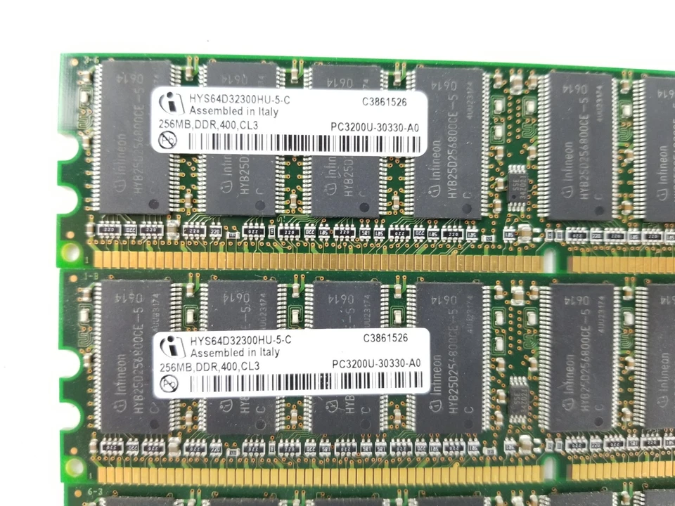 Lot of (3) Infineon HYD64D32300HU-5-C 256MB DDR 400 CL3 PC3200U-30330-A0 - Image 2 of 4