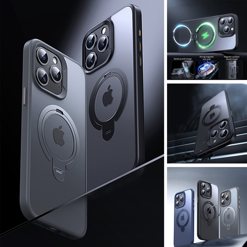 For iPhone 15Pro Max/Pro14/13 Magnetic Double-king Holder Kickstand Phone Cover