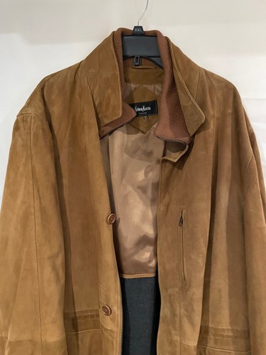BEAUTIFUL MENS NEIMAN MARCUS EXCLUSIVE SUEDE HEAVY INSULATED JACK XXL BROWN $600 - Picture 4 of 9