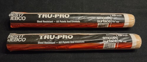bestt liebco Tru Pro 18" Paint Roller Cover, 1/4" Nap, Fabric two Rollers